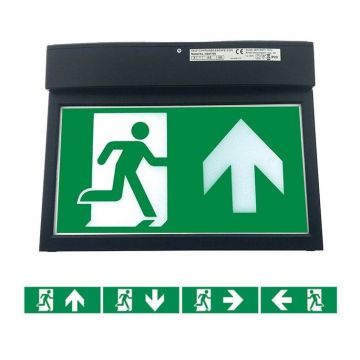VERKADE zwart / led opbouw vluchtwegverlichting